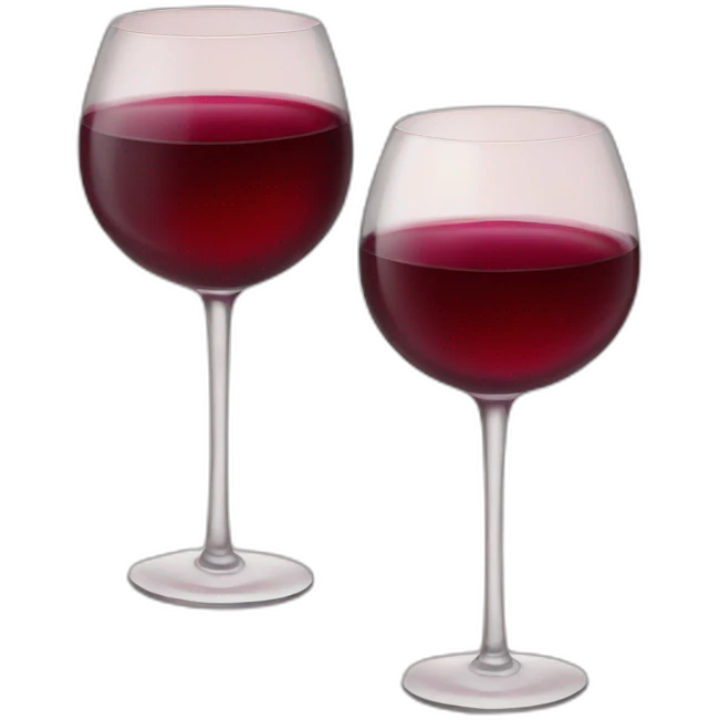 Two glasses of red wine are clinking emoji
