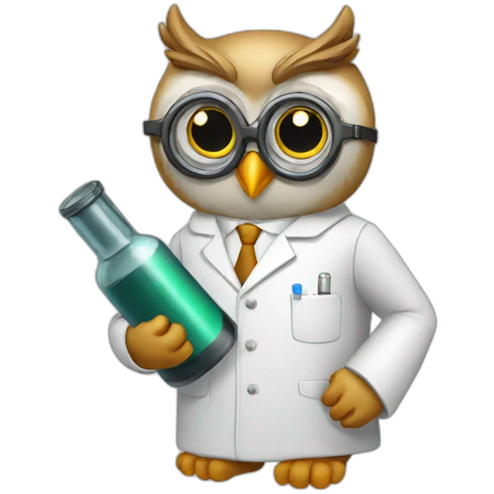 Owl-scientist-with-cylinder emoji