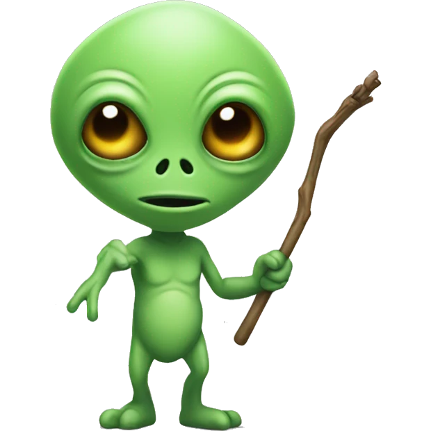 Alien with a stick  emoji