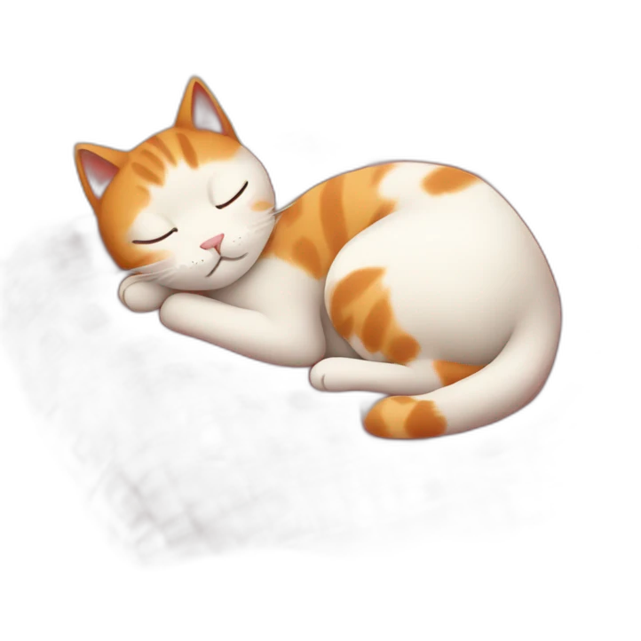 Red hair cat sleeping with plaid  emoji