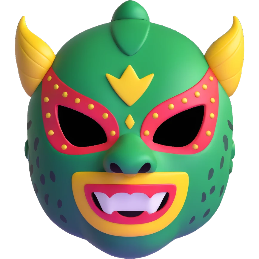 Louisiana themed luchador mask with alligator design and bayou elements emoji