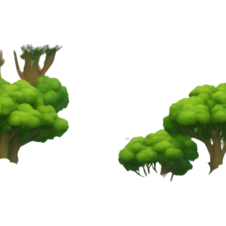 Forest with rainbow river emoji