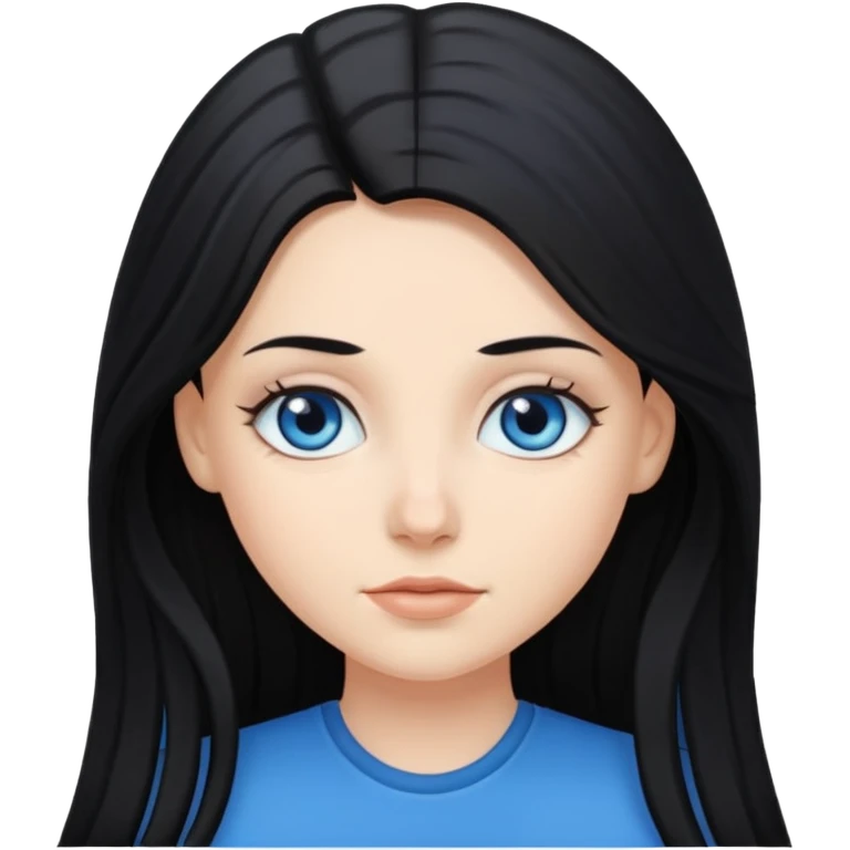 White girl with long black hair  emoji