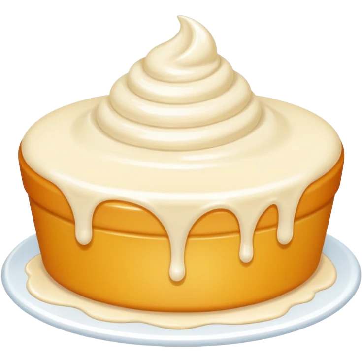 A white cream, soft and thick, glossy and rich, realistic, high detail, simple composition, isolated on white background, centered composition
 emoji