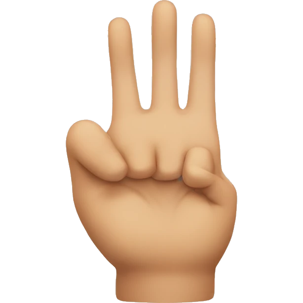 Hand with three fingers up emoji