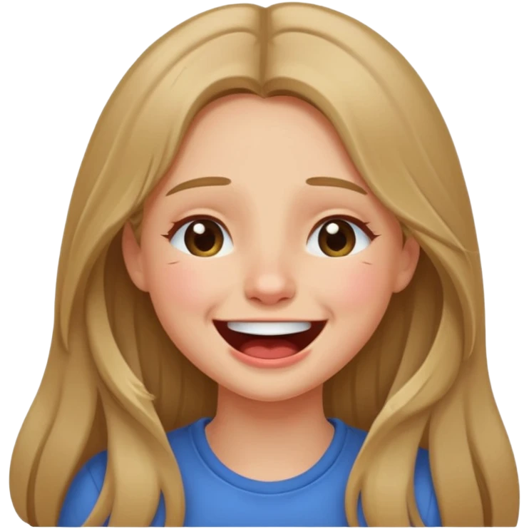 милая девушка с темно русыми длинными волосами, смеется до слез emoji