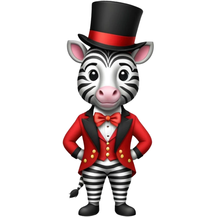 Vintage circus zebra wearing circus costume emoji