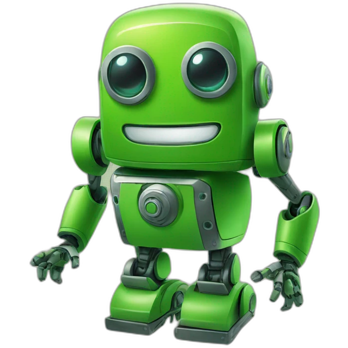 happy green robot emoji