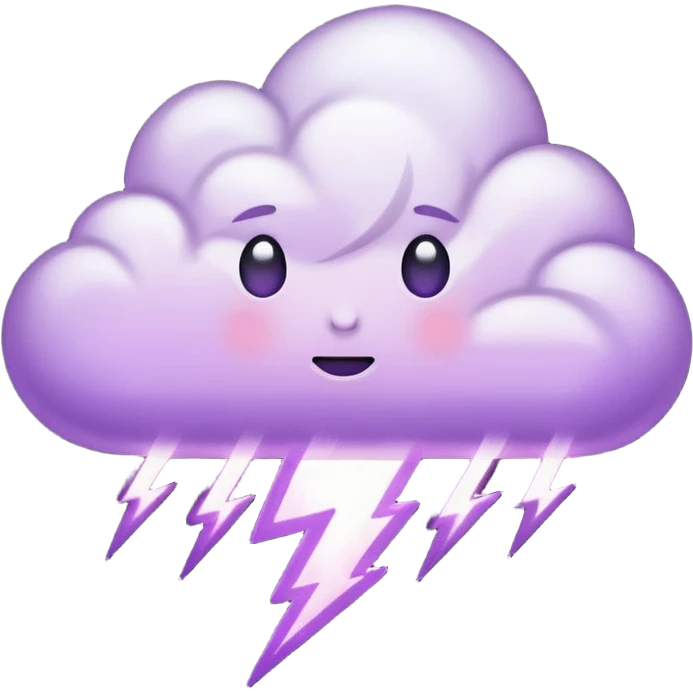 cloud with pale purple lightning emoji