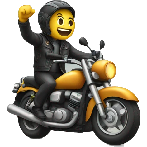 Car riding a motorcycle  emoji