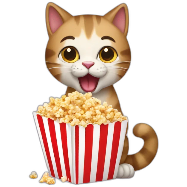 cat eat pop corn emoji