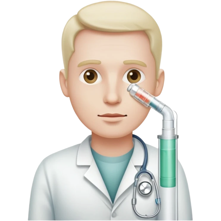 man with a medical tube in his side emoji