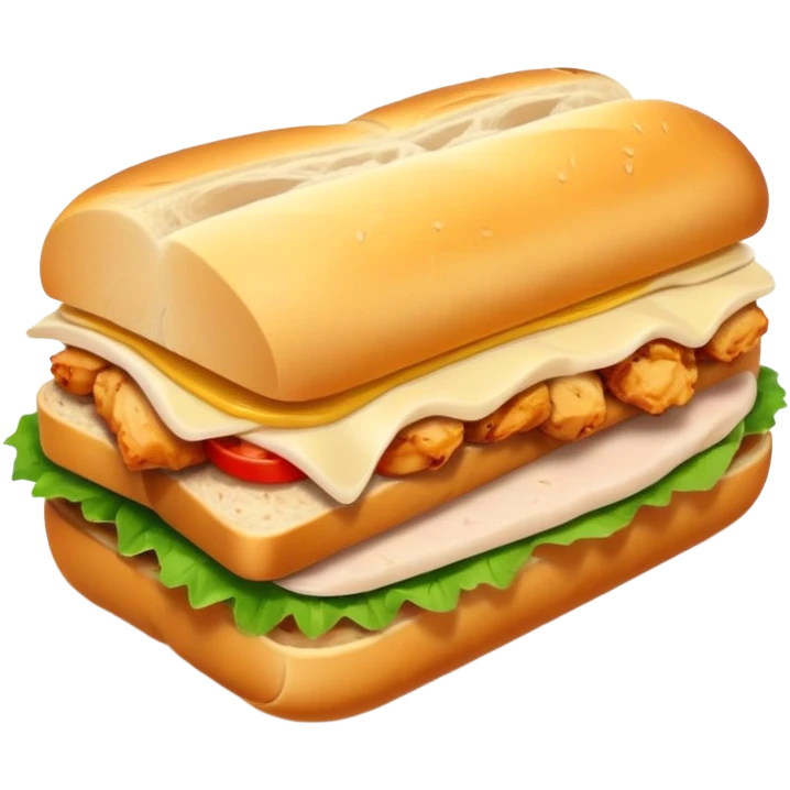 ciabatta sandwich with chicken emoji