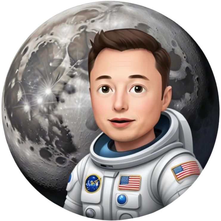 elon musk on moon emoji