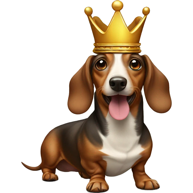 sausage dog with crown emoji