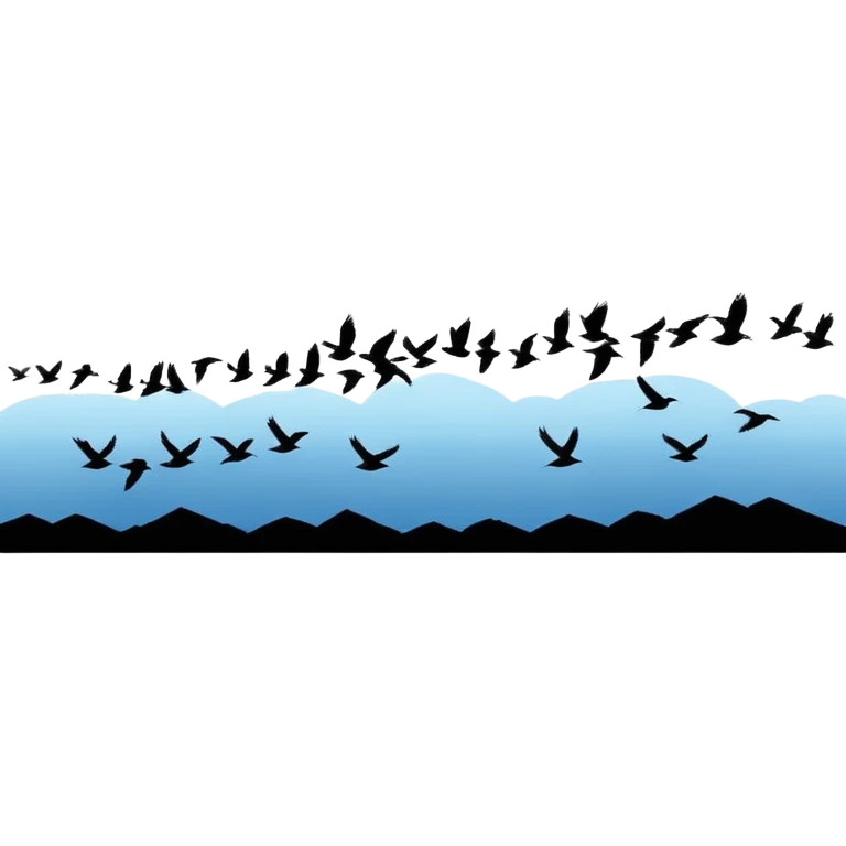 birds flying in a single line emoji