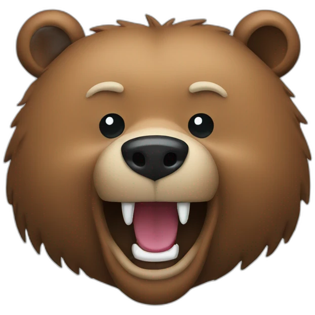 grizzly bear head, smiling emoji