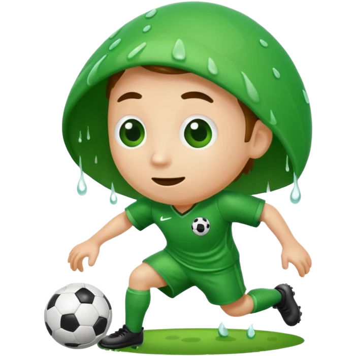 Wet bean playing soccer  emoji
