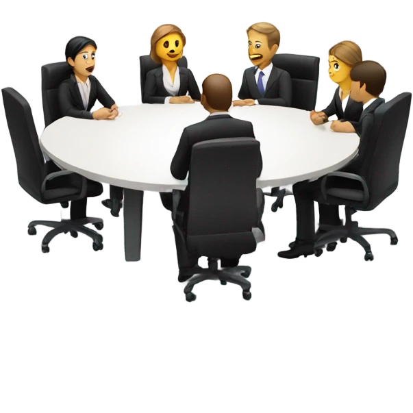 business people sitting at a round table  emoji