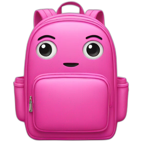Pink Backpack with eyes emoji