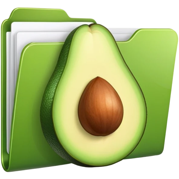 folder with avocado picture on front  emoji