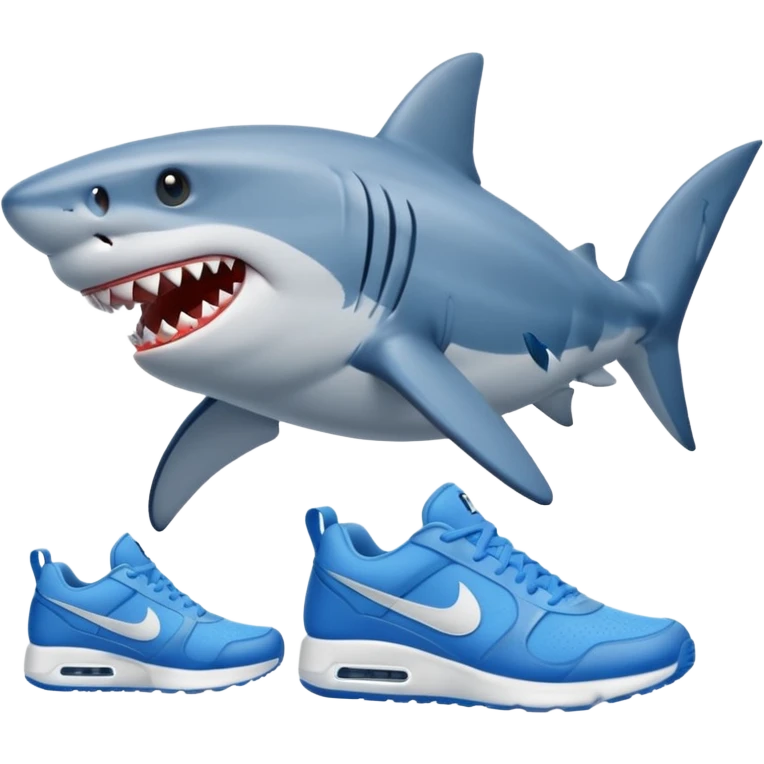 Shark with blue nikes  emoji