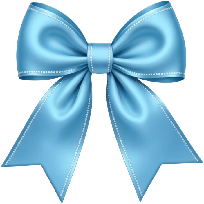 Light blue Christmas bow emoji