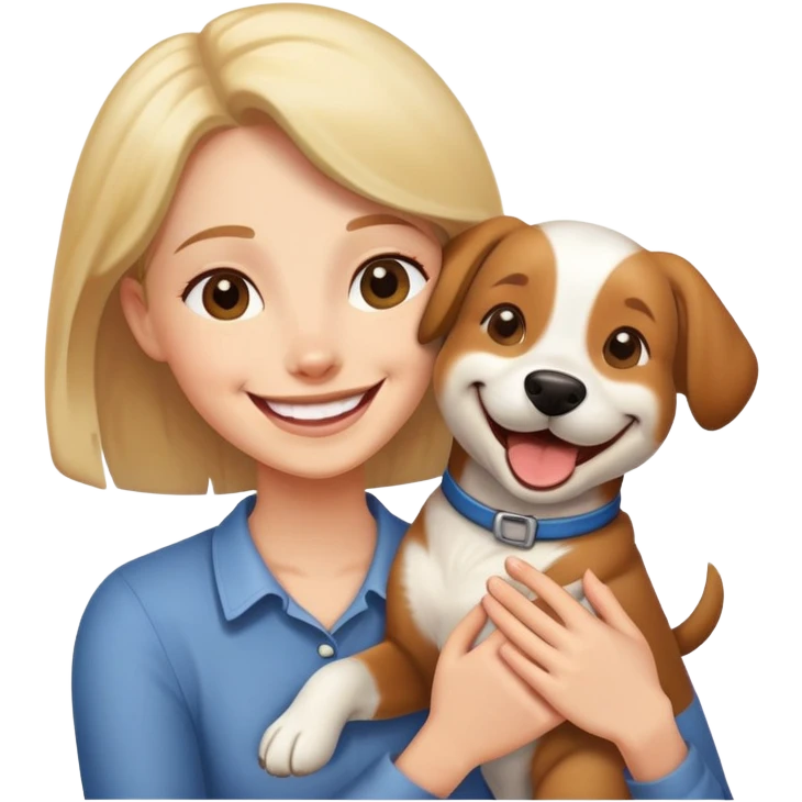 person petting a happy dog emoji