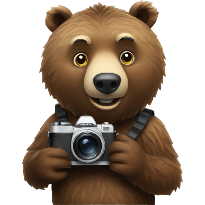 grizzly bear with camera emoji