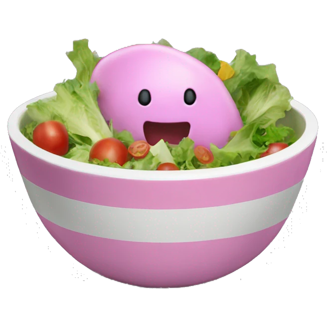 Ditto transformed into a salad bowl emoji