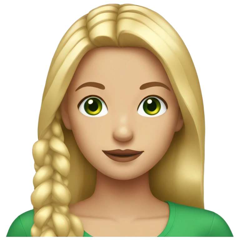 blonde girl with hoop earrings and green eyes emoji