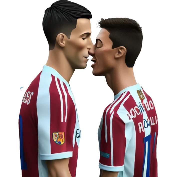Cristiano Ronaldo kisse Messi emoji