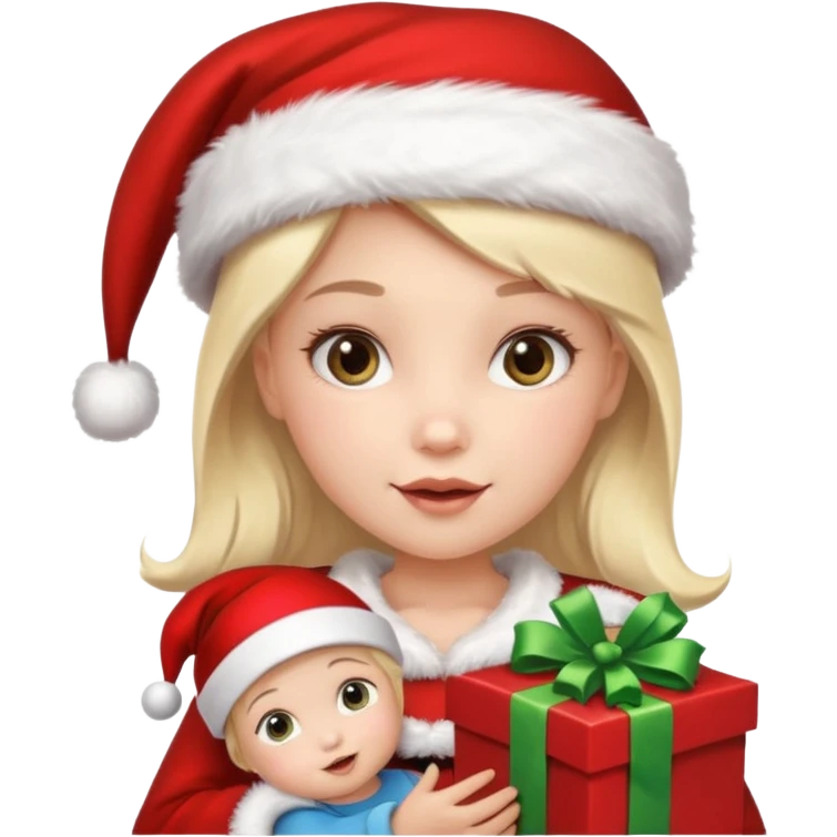 christmas girl with baby face emoji