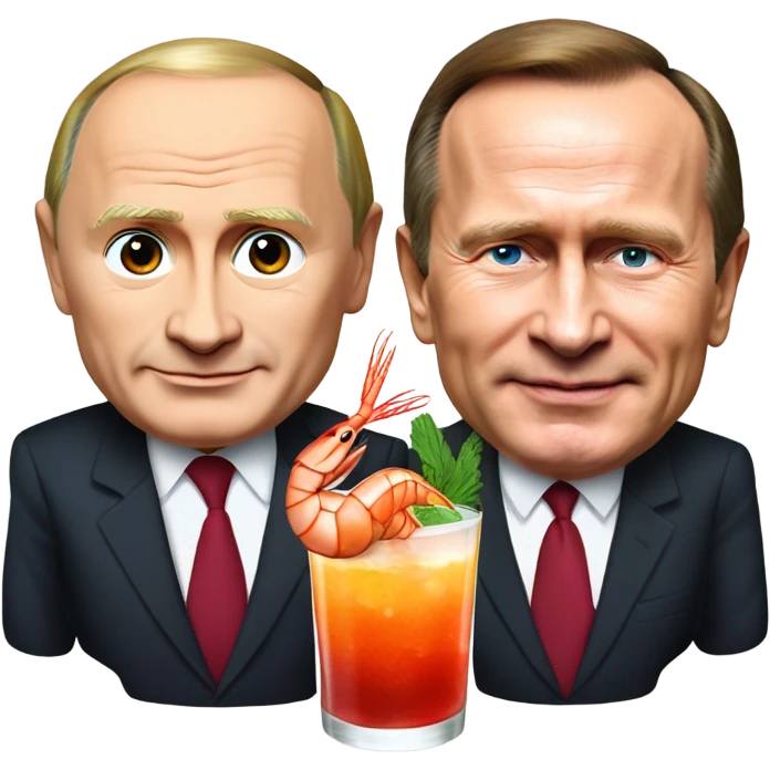 Vladimir Putin and Gerhard Schröder with shrimp cocktail  emoji