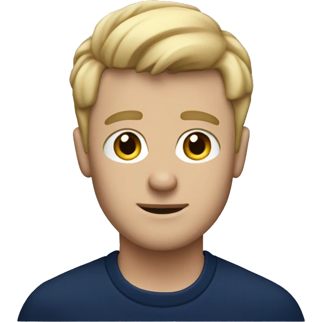Blonde guy in navy blue sweater working on a Mac  emoji