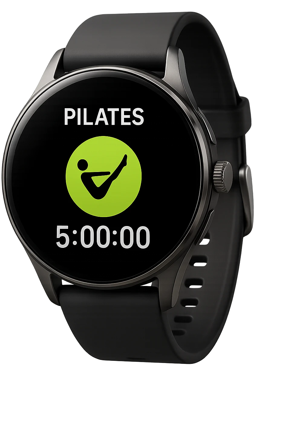 smartwatch con modalità attiva di pilates che segna 5 ore di pilates, REALISTICA 4K emoji