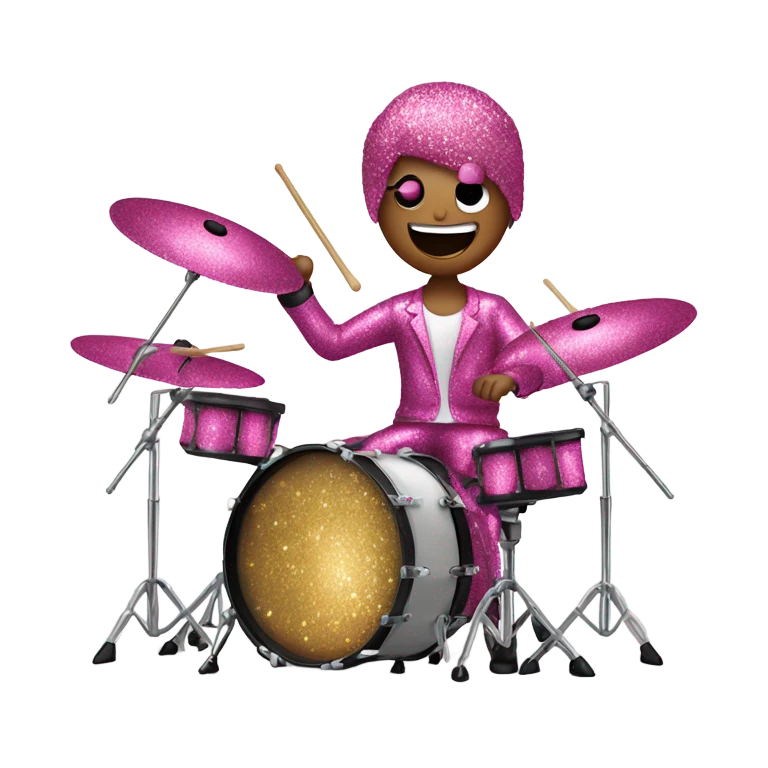 Pink glitter drummer  emoji