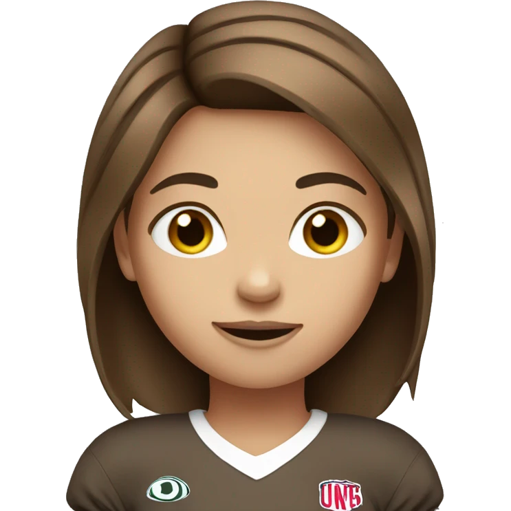 Brown hair girl football emoji