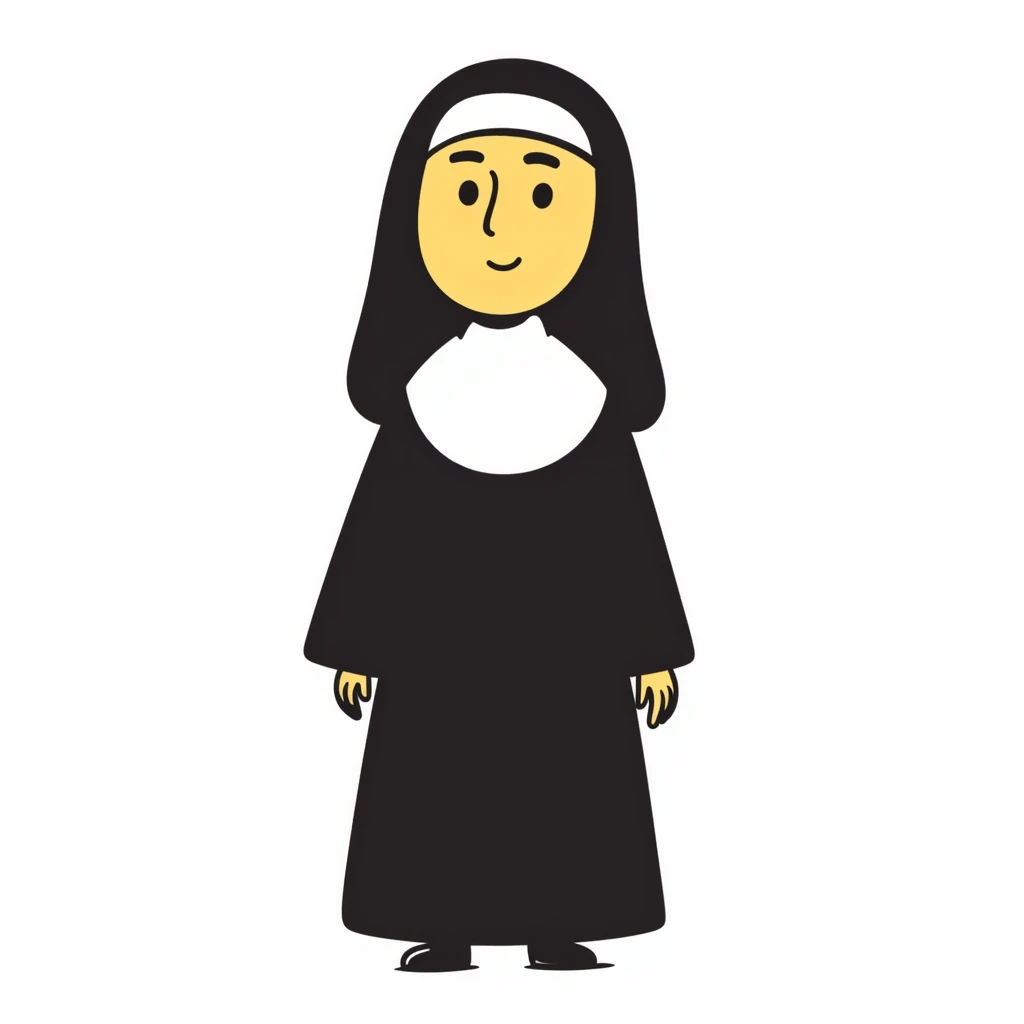 nun with yellow skin emoji