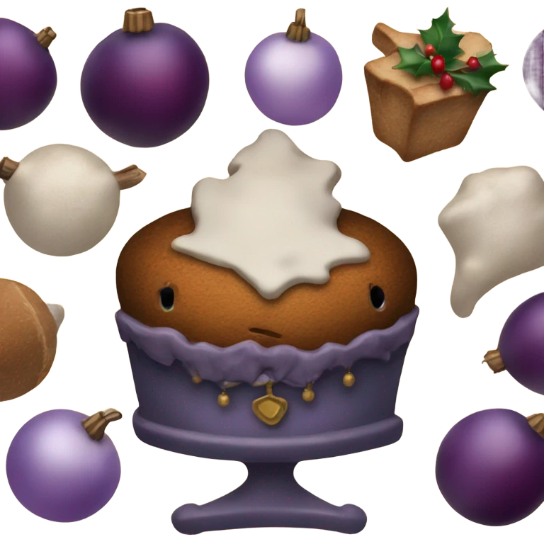 16th century Christmas with plum pudding emoji