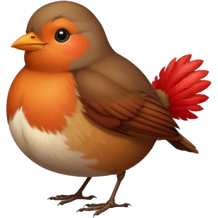 a cute and simple cartoon of a fat robin bird emoji
