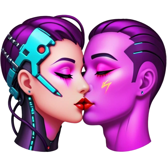 cyberpunk neon kiss emoji