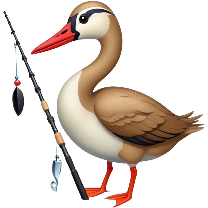 Hawaiian Nene Bird Fishing emoji