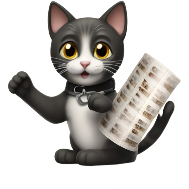 cat holding a film strip  emoji
