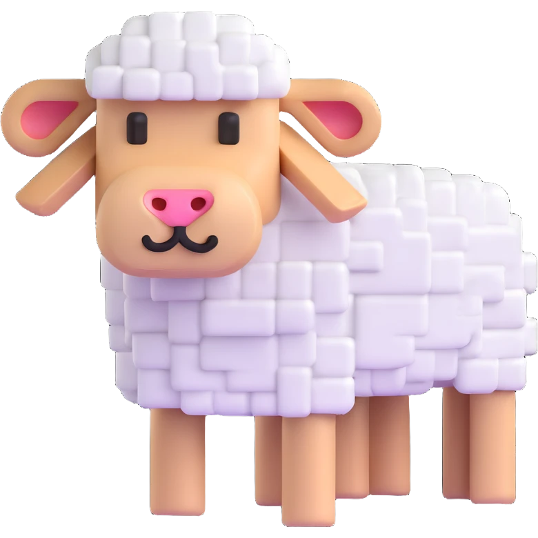 square Minecraft sheep emoji
