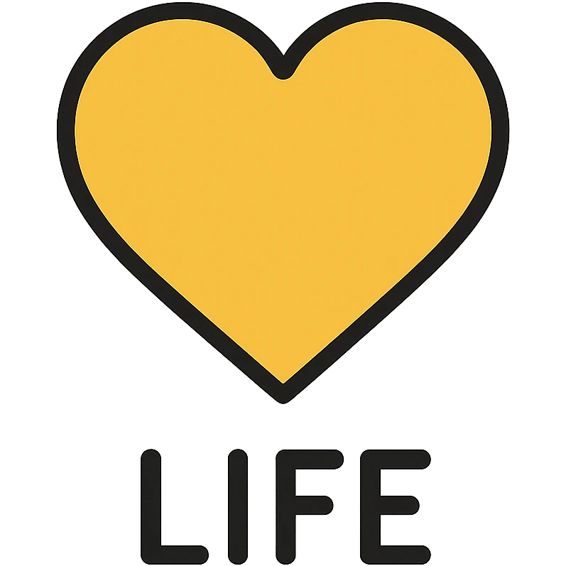 life icon in gold and black, classic style emoji
