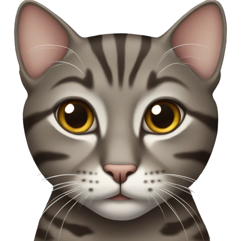 dark brown and gray tabby cat emoji
