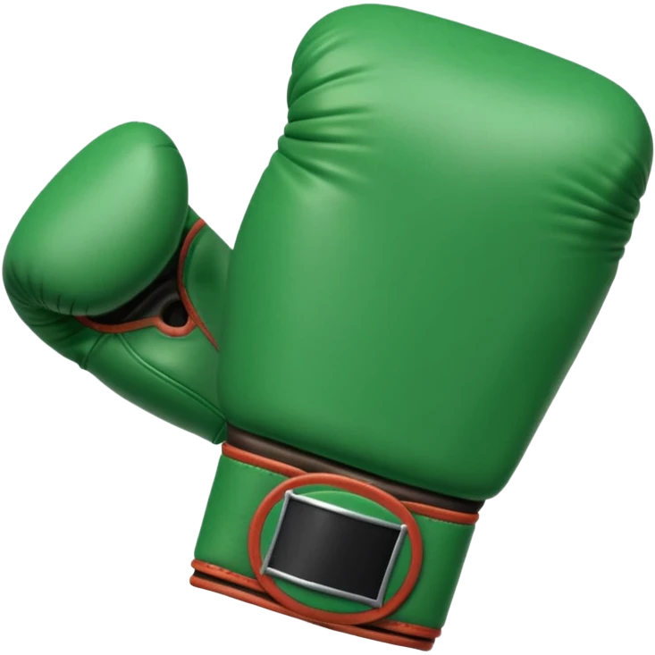 singular gree boxing glove with the back facing frontwards and pointed up emoji