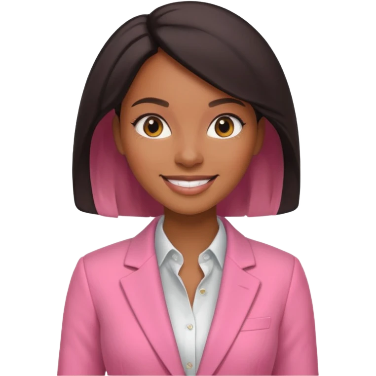 Black business woman in pink emoji