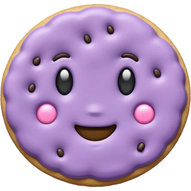 realistic a pastel purple cookie with soft crumbly texture emoji